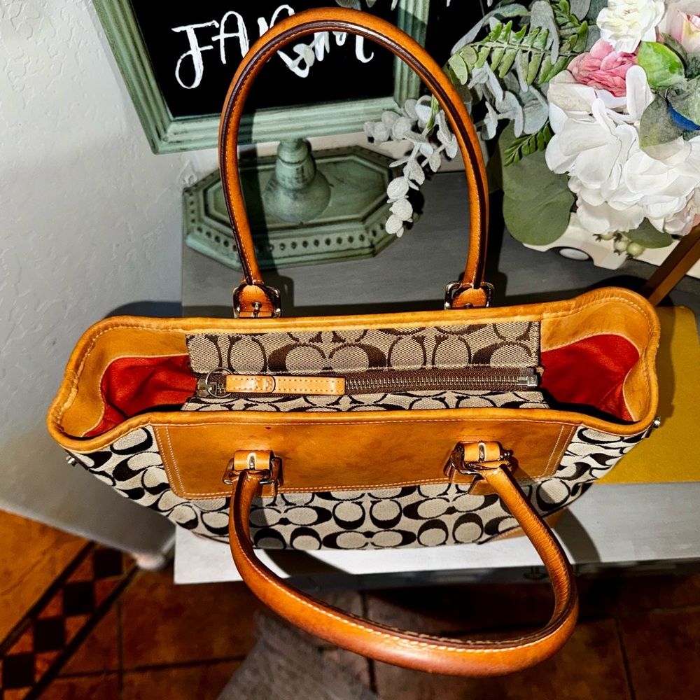 Coach Hampton Signature C top zip carryall Satchel 2004 Vintage - EUC - Picture 5 of 16